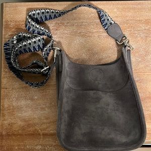 Gray suede tote